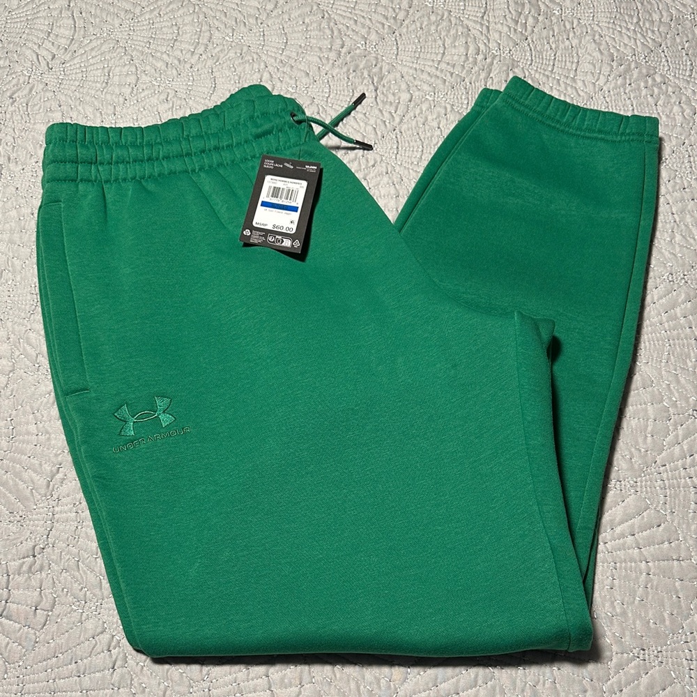 Under Armour Icon Fleece Grass Green Joggers, NWT’s, Size XL